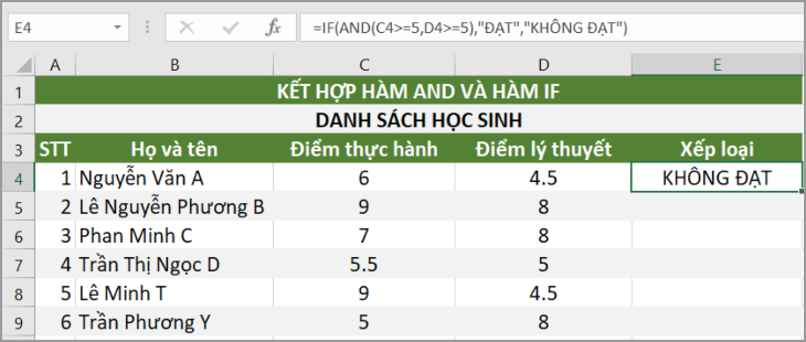 Nhấn phím Enter để xem kết quả