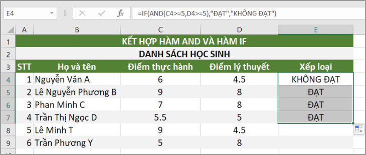 Kết quả sau khi kéo thả chuột