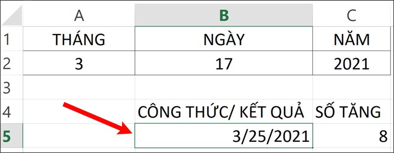 Nhấn phím Enter và kiểm tra kết quả