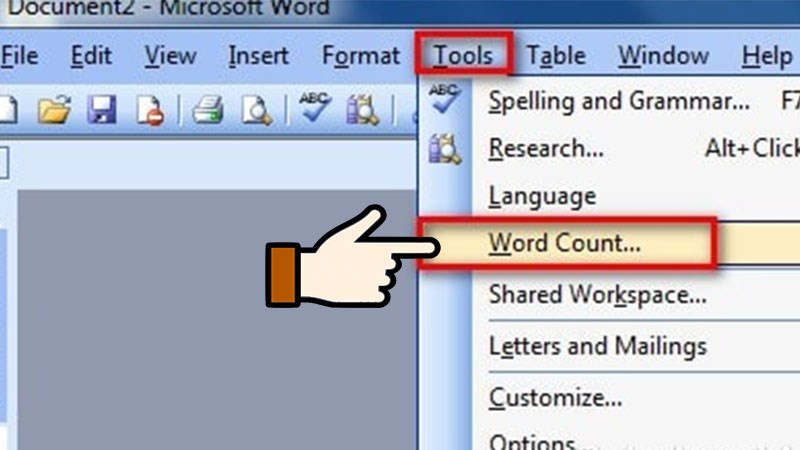 Chọn Tool và WordCount