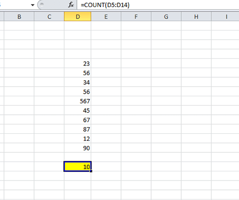 Hàm COUNT - một trong những hàm đếm cơ bản trong các hàm trong Excel