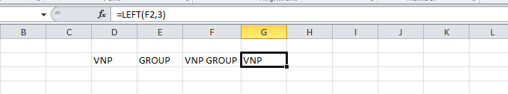 Ví dụ về công thức hàm LEFT - các hàm trong Excel xuất ra vị trí ký tự trong ô 