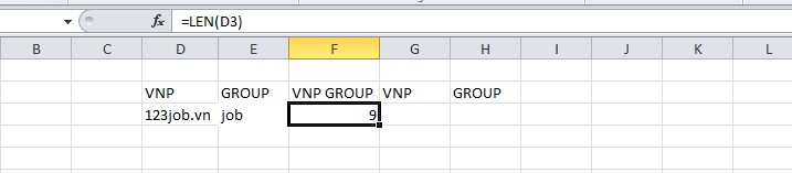 Các hàm trong Excel - Công thức hàm Excel LEN