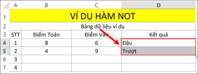 Nhấn Enter để hiển thị kết quả