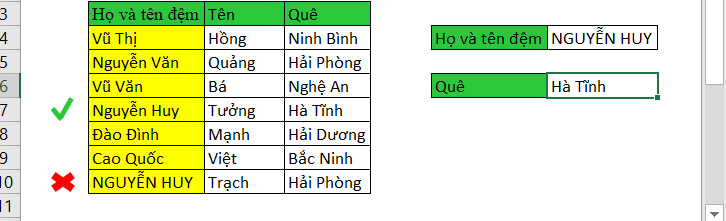 Hàm Vlookup ngược trong Excel.