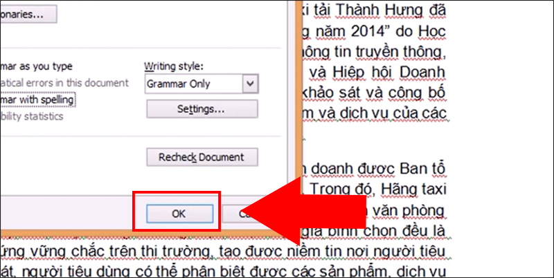 Nhấn OK để hoàn tất