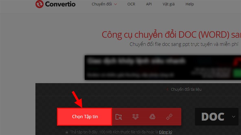 Nhấp vào Chọn Tập tin