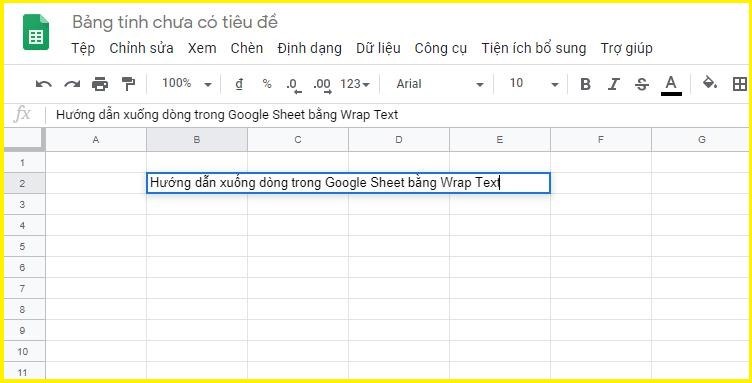 Hướng dẫn Wrap Text trong Google Sheets