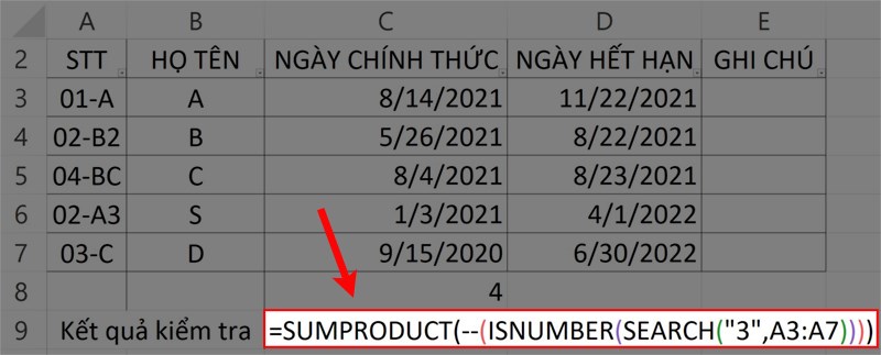 Công thức ký tự đại diện trong Excel cho các số