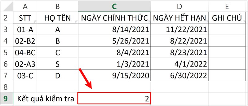 Nhấn phím Enter để hiển thị kết quả.