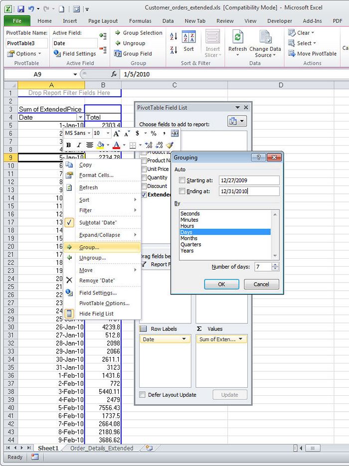 CÁCH NHÓM DỮ LIỆU TRONG EXCEL PIVOT TABLE 4