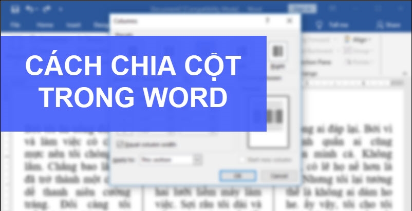 Ví dụ chia đôi trang trong Word