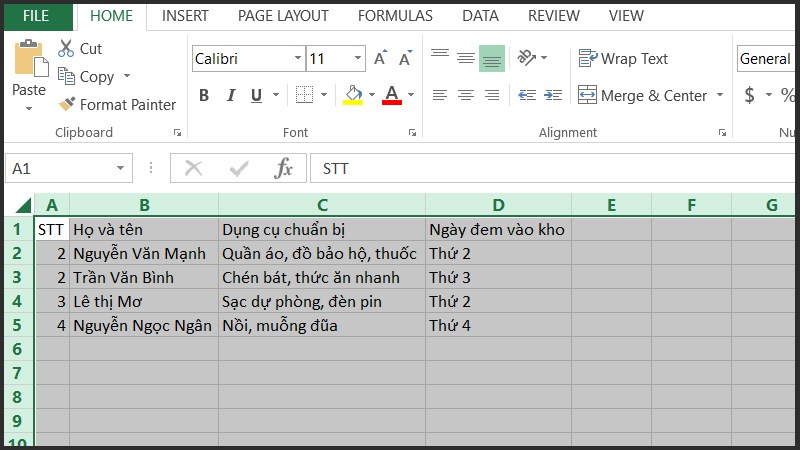 Tất cả chữ trong ô của bảng Excel sẽ không còn bị khuất nữa