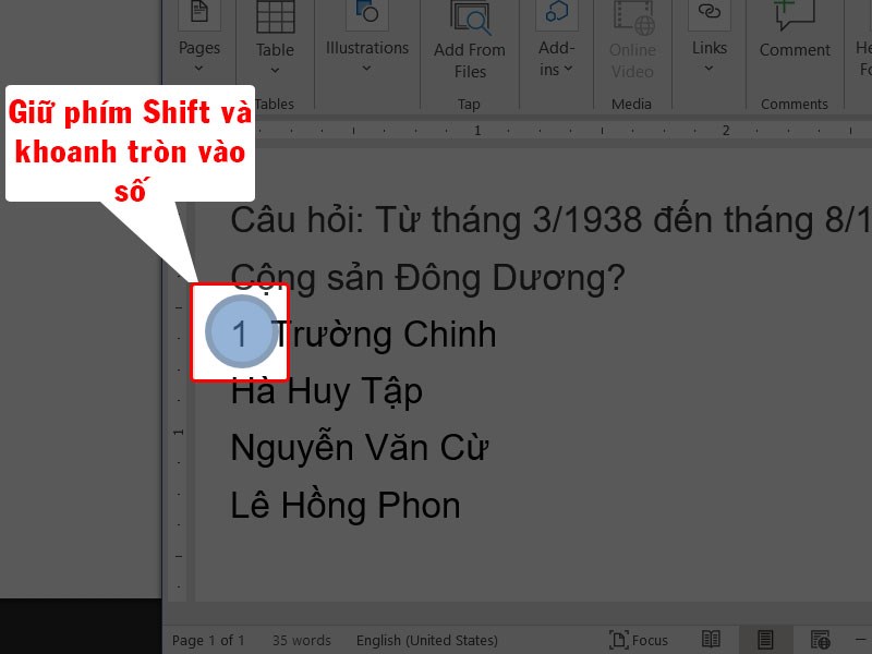 Như vậy bạn đã thao tác thành công khoanh tròn vào đáp số.