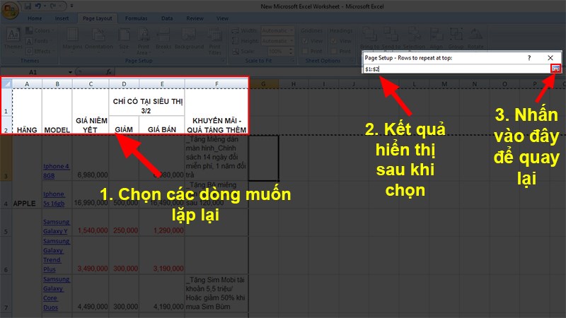 Sau khi chọn xong bạn nhấn vào dấu mũi tên hướng xuống