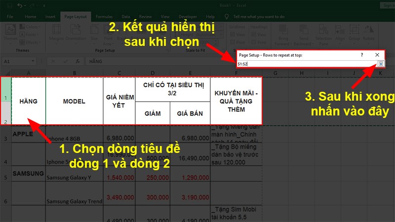 Sau khi chọn xong nhấn vào mũi tên hướng xuống