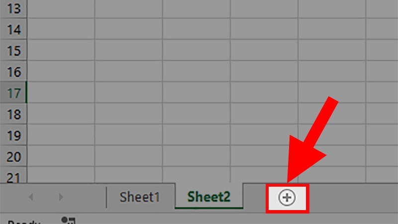 Thêm sheet mới bằng icon dấu