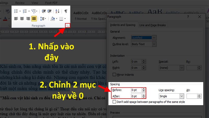 Cách khắc phục lỗi giãn cách giữa các chữ trong Word