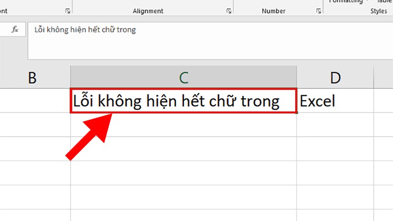 Kết quả sau khi sửa xong lỗi không hiện hết chữ trong Excel