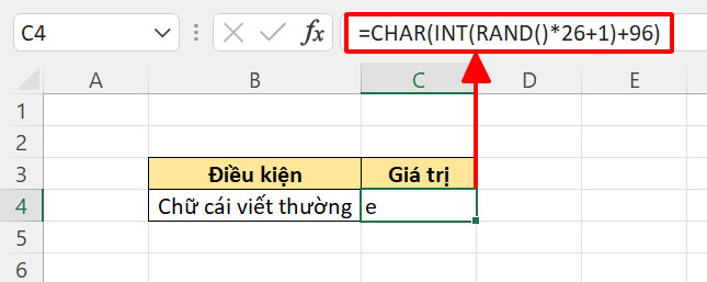 Ví dụ lấy chữ cái viết thường ngẫu nhiên